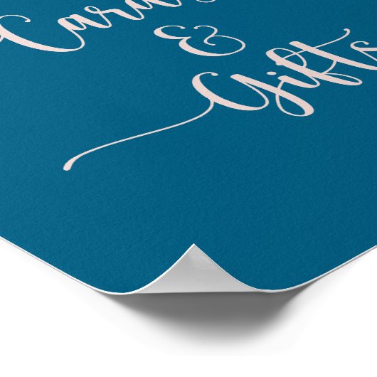 Groen Boho Wildflower Navy Kaarten en geschenken t Poster (Hoek)