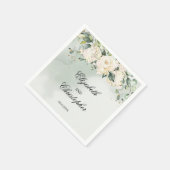 Groen Boho Wit Bloemen Bruiloft Servetten Goud (Hoek)