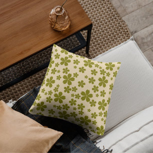 Groen Bold Y2K Wildflower Levendige kleuren Spring Kussen