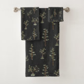 Groen Boom Bos Patroon Bad Handdoek (Insitu)