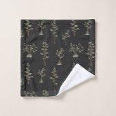 Groen Boom Bos Patroon Bad Handdoek (Wasdoekje)