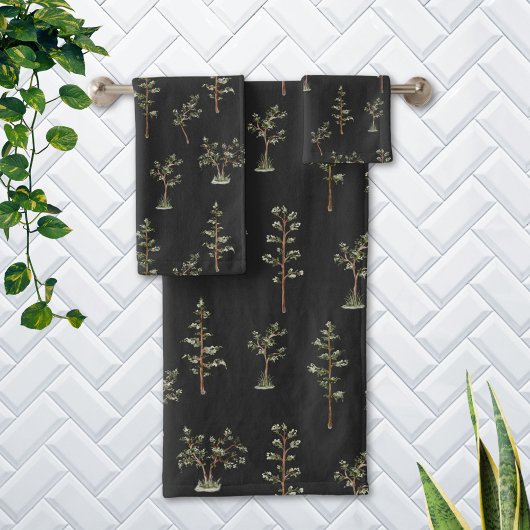 Groen Boom Bos Patroon Bad Handdoek