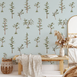 Groen Boom Bos Patroon Behang