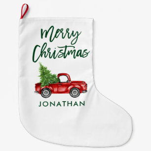 Groen Borstelscript  Rode Vrachtwagenboom Grote Kerstsok