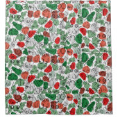 groen borstontwerp douchegordijn (Voorkant)