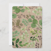 Groen bos Baby shower Uitnodigingsbos Kaart (Achterkant)