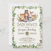 Groen bos Baby shower Uitnodigingsbos Kaart (Voorkant)