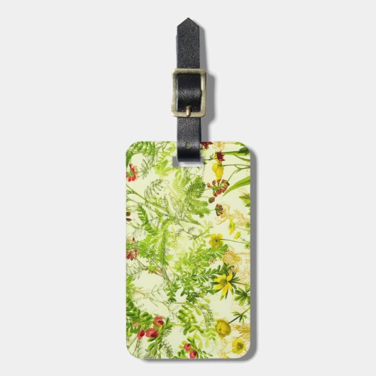  groen bos Botanische bladeren Wilde bloem Bagagelabel (Voorkant verticaal)