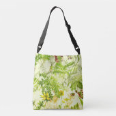 groen bos Botanische bladeren Wilde bloem Crossbody Tas (Achterkant)