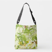  groen bos Botanische bladeren Wilde bloem Crossbody Tas (Voorkant)