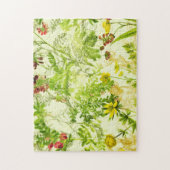 groen bos Botanische bladeren Wilde bloem Legpuzzel (Verticaal)