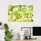  groen bos Botanische bladeren Wilde bloem Poster (Thuiskantoor)