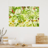  groen bos Botanische bladeren Wilde bloem Poster (Keuken)
