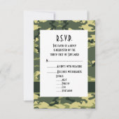 Groen bos camouflage bruiloft R.S.V.P. RSVP Kaartje (Voorkant)