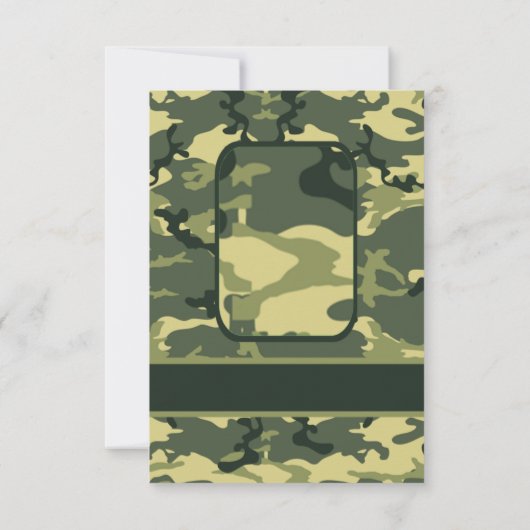 Groen bos camouflage bruiloft R.S.V.P. RSVP Kaartje (Achterkant)