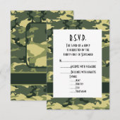 Groen bos camouflage bruiloft R.S.V.P. RSVP Kaartje (Voorkant / Achterkant)