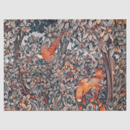 GROEN, BOS DIEREN FAZANT ,Red Fox ,Floral Tissuepapier