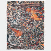 GROEN, BOS DIEREN FAZANT, Rode vos Bloemen Fleece Deken (Voorkant)