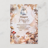 Groen Bos Dieren Woodland Diapper Raffle Informatiekaartje (Voorkant)