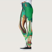Groen bos en schattige dieren leggings (Links)