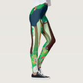 Groen bos en schattige dieren leggings (Rechts)