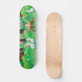 Groen bos en schattige dieren persoonlijk skateboard (Voorkant)