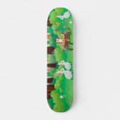 Groen bos en schattige dieren persoonlijk skateboard (Voorkant)