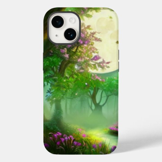 Groen bos en volle maan Case-Mate iPhone case (Achterkant)