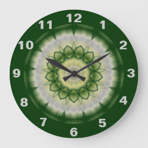 Groen bos Kaleidoscope Clock Grote Klok