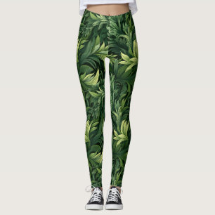 Groen bos laat all-over-print Leggings achter