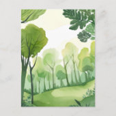 groen bos | luchtig Waterverf landschap Briefkaart (Voorkant)