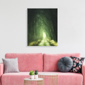 Groen bos met donkerbruin landschap canvas afdruk (Insitu (Woonkamer))