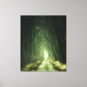 Groen bos met donkerbruin landschap canvas afdruk (Voorkant)