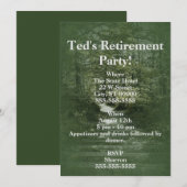 Groen bos met trapsgewijze treinpaduitnodiging kaart (Voorkant / Achterkant)