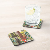 Groen bos met winterboten bier onderzetter (Rechterzijde)