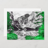 Groen bos met zwart wit berglandschap briefkaart (Voorkant / Achterkant)