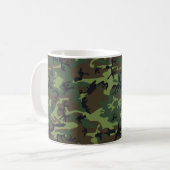 Groen bos militair Camouflage Patroon Koffiemok (Voorkant links)