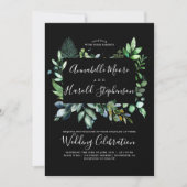 groen | bos | Moderne Waterverf bruiloft Kaart (Voorkant)