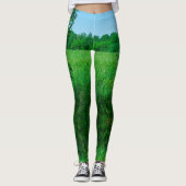 Groen bos Natuur Sky Landschap Leggings (Voorkant)