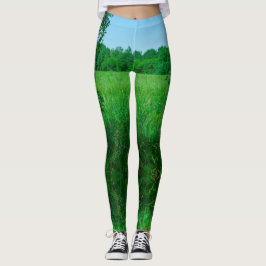 Groen bos Natuur Sky Landschap Leggings