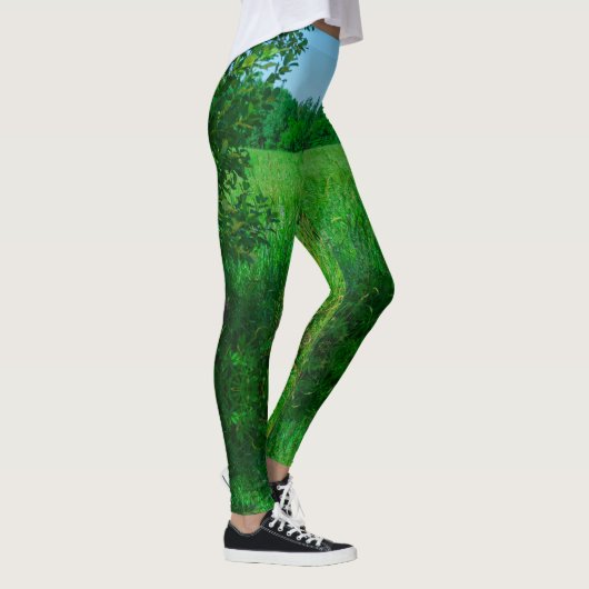 Groen bos Natuur Sky Landschap Leggings (Rechts)