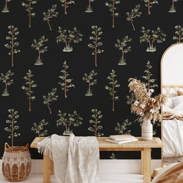 Groen Bos Patroon Behang (In situ)
