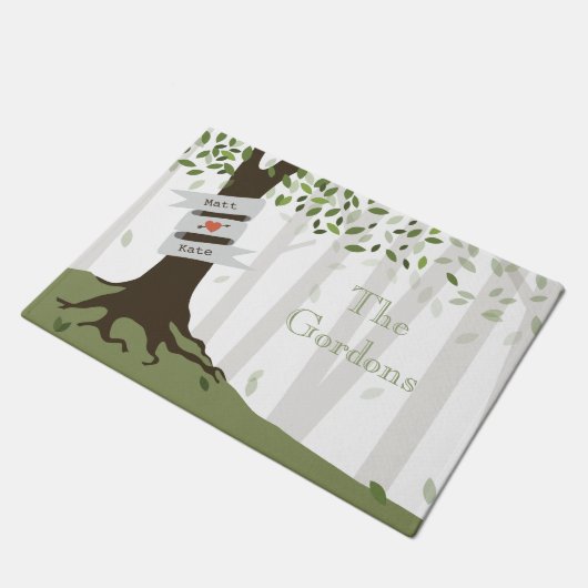 Groen bos Persoonlijke Doormat Deurmat (Schuin)