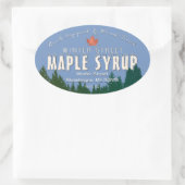 Groen Bos Rood Blad Hout Gefookte Esdoornsiroop Ovale Sticker (Tas)