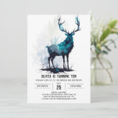 Groen Bos Stag Aangepaste Verjaardag Kaart (Staand voorkant)