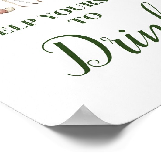 Groen bos Tafel - Drinken ondertekenen 8x10 Poster (Hoek)