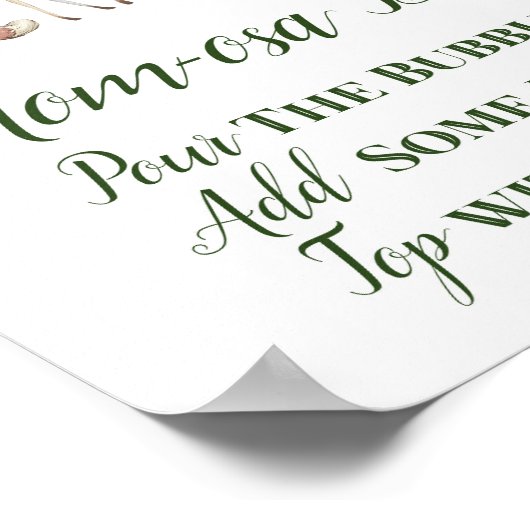 Groen bos Tafel - Momosa Bar Sign 8x10 Poster (Hoek)