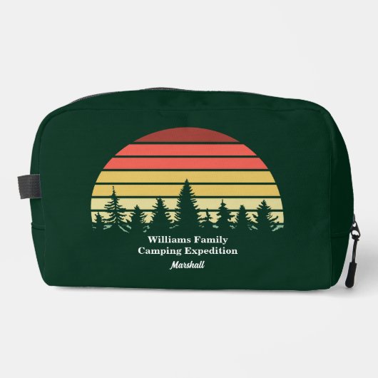 Groen Bos Zonsondergang Camping Trip  Toilettasje (Voorkant)