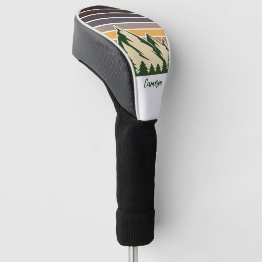 Groen Bos Zonsondergang Koel Golfheadcover (Schuin)