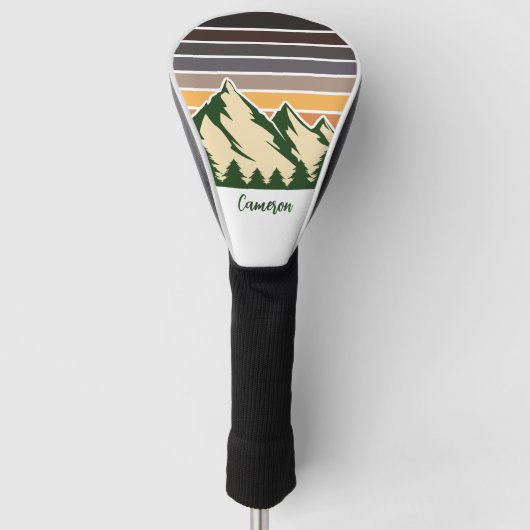 Groen Bos Zonsondergang Koel  Golfheadcover (Voorkant)